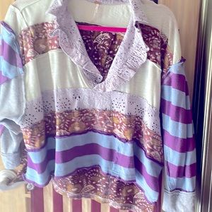 Free People mixed pattern top size SP